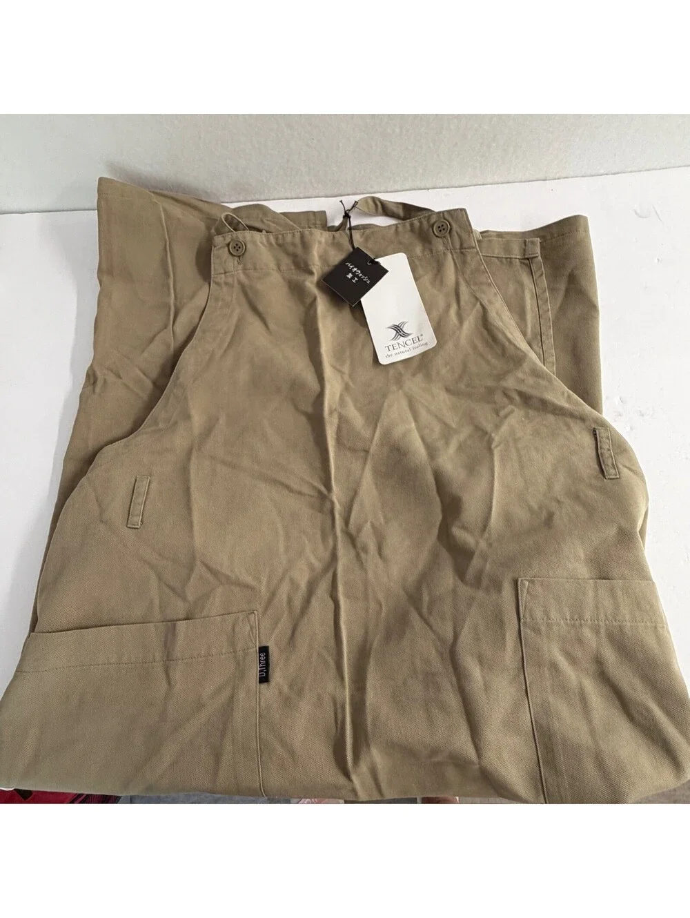D.three Tencel Cross-Back Apron‎ Tan Bio-Wash Finish Storage Location B-14